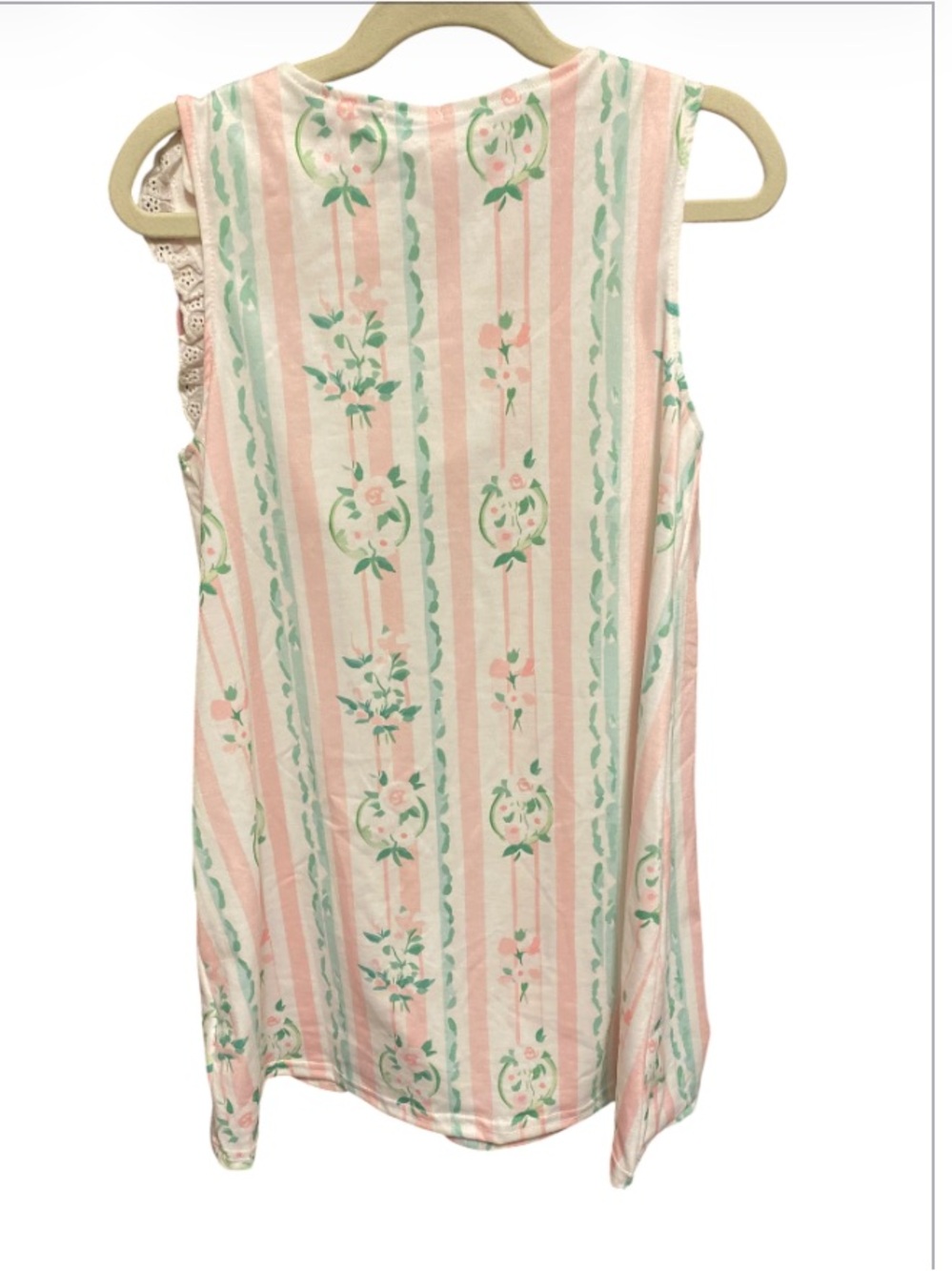 Abby & Evie Floral Dress Shoulder Bows Side Buttons With Eyelet Trim NWT Sz 6 - Picture 6 of 6